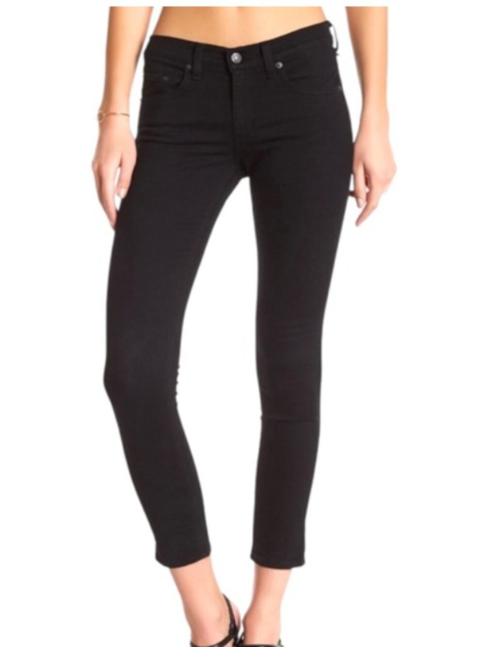 Rag and Bone capri black straight jeans, size 29